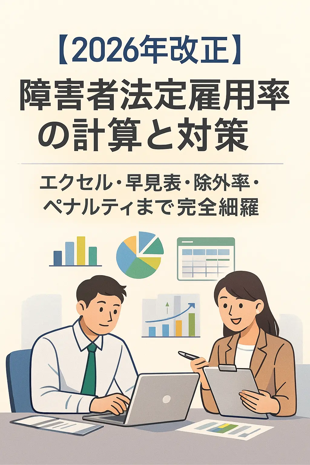 【2026年改正】障害者法定雇用率の計算と対策｜エクセル・早見表・除外率・ペナルティまで完全網羅